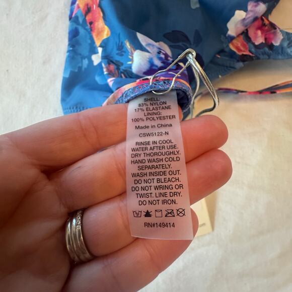 NEW w TAGS Johnny Was Women's SUMMER DAYS RUCHED ONE PIECE Floral Small - Picture 11 of 12